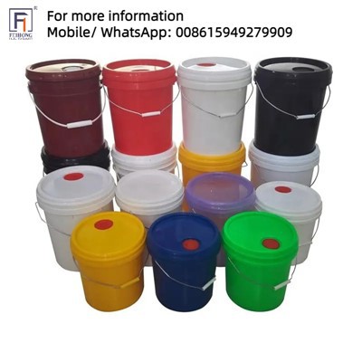 5 گیلن پلاسٹک کی بالٹی تیل کی چکنا کرنے والے مواد کے لیے پلاسٹک کی ٹونٹی کیپ کے ساتھ